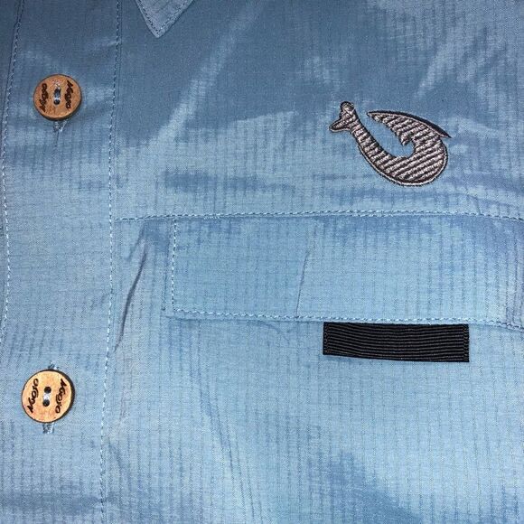 NWT MOJO Performance Wear MR.Big Sky Blue Large Button up Shirt - Picture 8 of 9